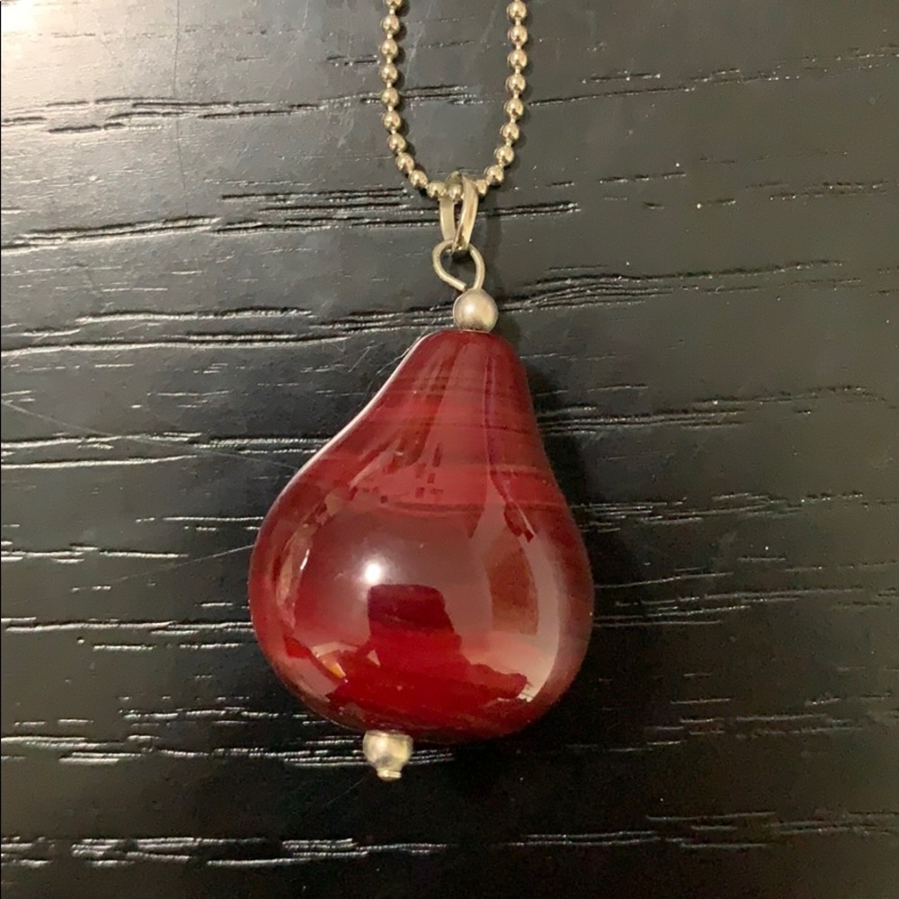 Necklace with red charm